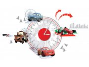 Dekorace hodiny Cars D70103, rozměry 25 x 70 cm Dětské samolepky na zeď