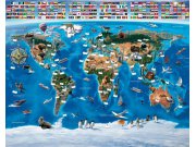 3D fototapeta Walltastic Mapa Světa 41851 | 305x244 cm Fototapety skladem
