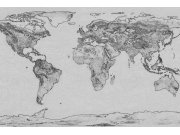 Vliesová fototapeta Dimex Světová mapa černobílá kresba330x220 cm Fototapety vliesové