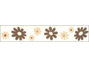 Samolepící bordura Hnědé květy SB02-368, rozměry 5 cm x 10 m Samolepící bordury