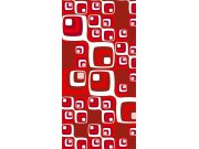 Samolepící fototapeta na dveře DL042 Red squares, 95x210 cm Fototapety na dveře