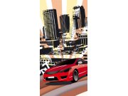 Samolepící fototapeta na dveře DL047 Red car, 95x210 cm Fototapety na dveře