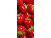 Samolepící fototapeta na dveře DL053 Jahody, 95x210 cm Fototapety na dveře