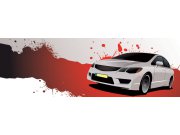 Vliesová fototapeta Dimex Bílé auto M-216 | 330x110 cm Fototapety vliesové