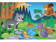 Vliesová fototapeta Dimex Lesní zvířátka XL-272 | 330x220 cm Fototapety pro děti