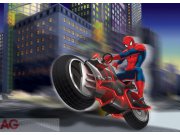 Vliesová fototapeta AG Spiderman na motorce FTDNM-5222 | 160x110 cm Fototapety pro děti