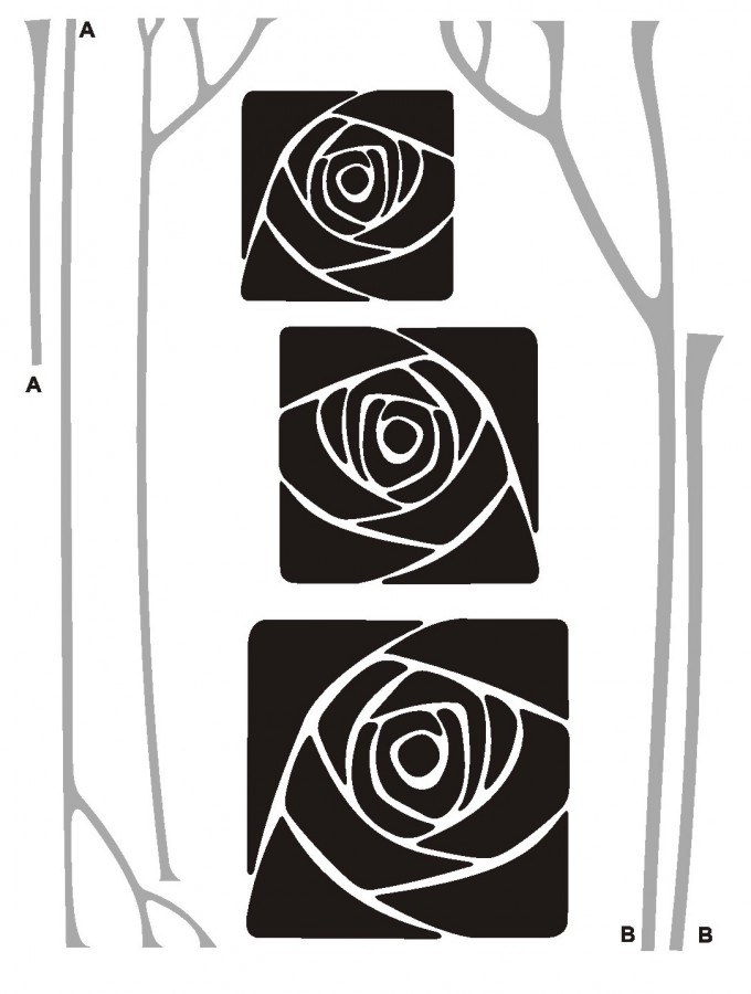 Samolepící dekorace na zeď - Samolepka na zeď Rose square semiš FL-0478, 85x65 cm Samolepka na zeď Rose square semiš FL-0478, 85x65 cm - Samolepící dekorace na zeď