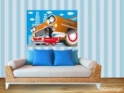 Fototapeta AG Krteček a autíčko FTNM2658 | 160x110 cm Fototapety pro děti