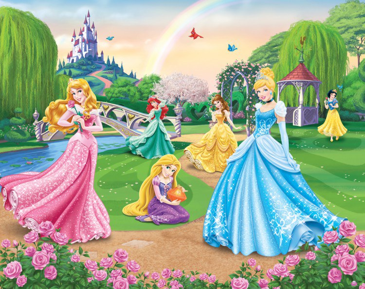 Fototapety pro děti - 3D fototapeta Walltastic Princezny 42087 | 305x244 cm 3D fototapeta Walltastic Princezny 42087 | 305x244 cm - Fototapety pro děti