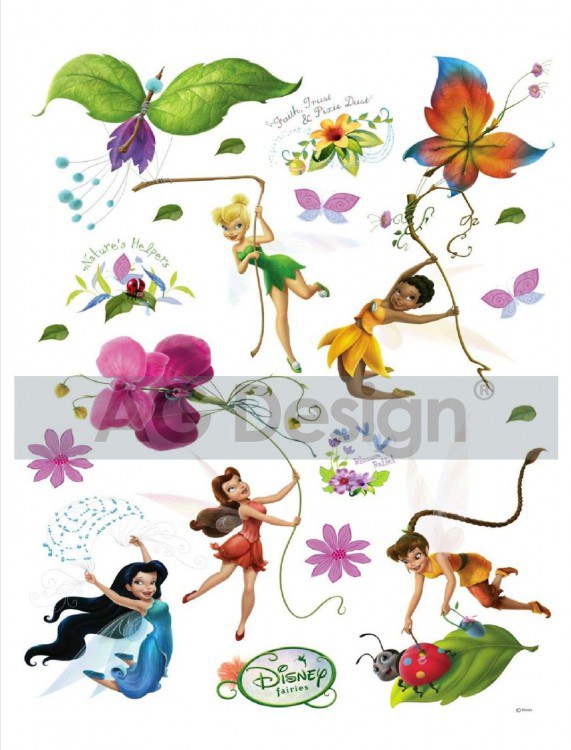 Samolepicí dekorace Fairies a motýlci DK-0883, 85x65 cm