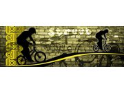 Vliesová fototapeta Dimex Žlutý cyklista M-389 | 330x110 cm Fototapety vliesové