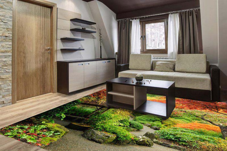 Samolepicí fototapeta na podlahu Japonská zahrada FL-170-026, 170x170 cm Samolepicí fototapeta na podlahu Japonská zahrada FL-170-026, 170x170 cm