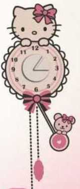 Samolepicí dekorace Hello Kitty hodiny D70105, 25x70 cm