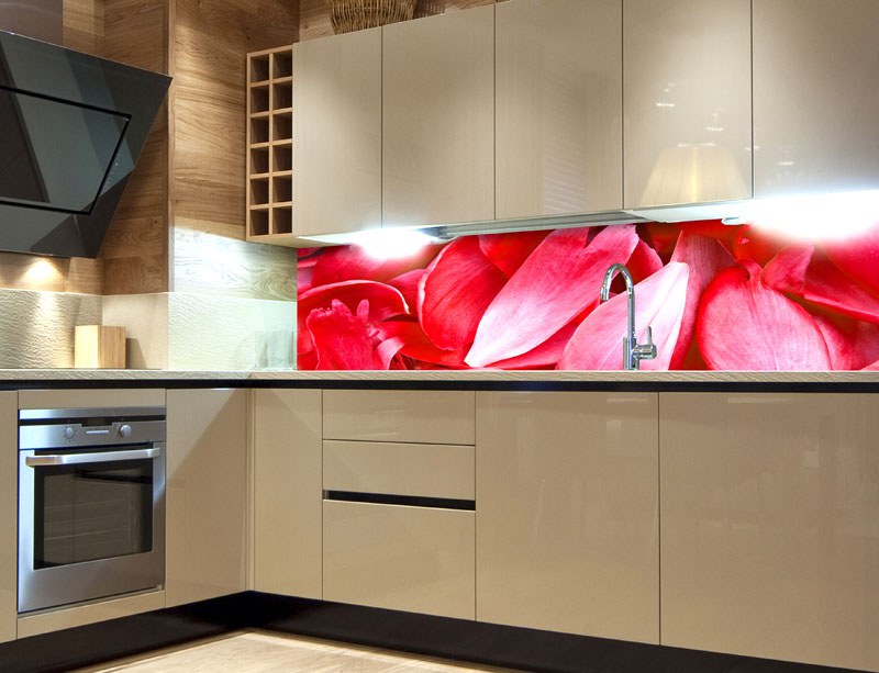 Samolepicí fototapeta do kuchyně Red Petals KI-180-056, 180x60 cm Samolepicí fototapeta do kuchyně Red Petals KI-180-056, 180x60 cm