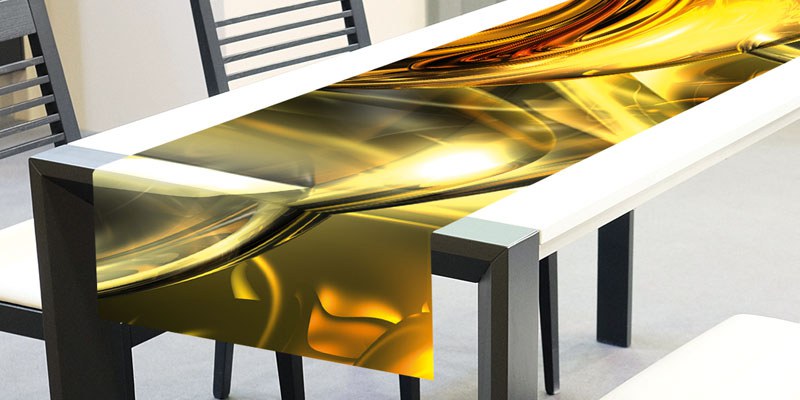 Ubrus-běhoun na stůl Zlatý abstrakt TS-018, 40x140 cm - Ubrusy