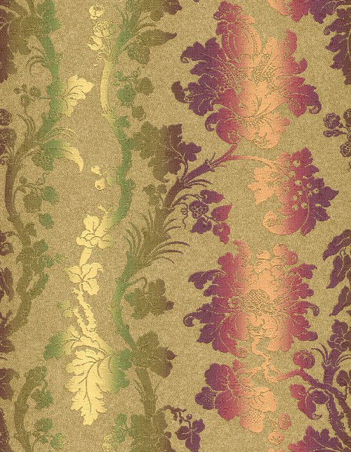 Luxusní tapety na zeď Etro ornamenty khaki fialové 517828 | lepidlo zdarma