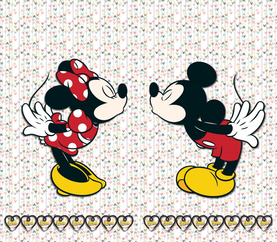 Foto závěsy Mickey & Minnie FCSXL-4371, 180 x 160 cm