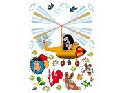 Samolepicí dekorace Krtek ve vrtulníku DK-2305, 85x65 cm Dekorace Krteček