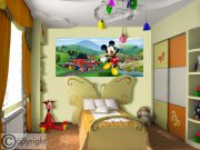 Vliesová fototapeta Mickey Mouse FTDNH-5375 | 202x90 cm Fototapety pro děti