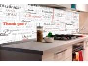 Samolepicí fototapeta do kuchyně - Nápisy děkuji KI-180-094 | 180x60 cm Samolepící fototapety - Na kuchyňskou linku