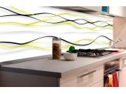 Samolepicí fototapeta do kuchyně - Žluté vlny KI-180-100 | 180x60 cm Samolepící fototapety - Na kuchyňskou linku