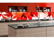 Samolepicí fototapeta do kuchyně - Červené listy KI-350-008 | 350x60 cm Samolepící fototapety - Na kuchyňskou linku