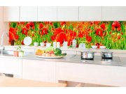 Samolepicí fototapeta do kuchyně - Červené vlčí máky KI-350-028 | 350x60 cm Samolepící fototapety - Na kuchyňskou linku