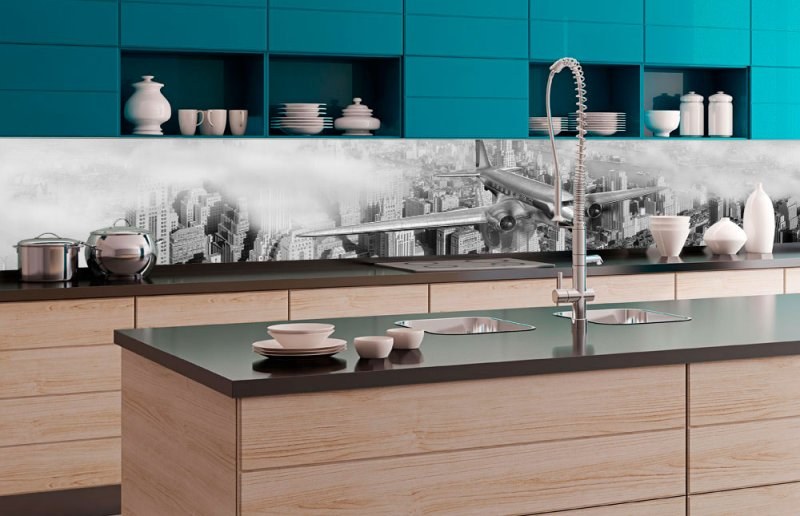 Samolepící fototapety - Na kuchyňskou linku - Samolepicí fototapeta do kuchyně - Letadlo KI-350-039 | 350x60 cm Samolepicí fototapeta do kuchyně - Letadlo KI-350-039 | 350x60 cm - Na kuchyňskou linku