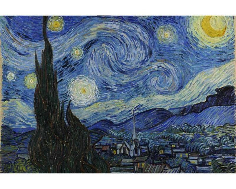 Vliesové fototapety na zeď Hvězdná Noc Od Vincenta Van Gogha | MS-5-0250 | 375x250 cm - Fototapety vliesové