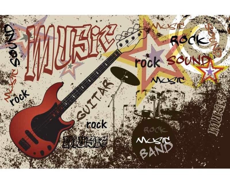 Vliesové fototapety na zeď Červená kytara | MS-5-0324 | 375x250 cm