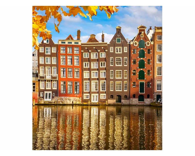 Vliesové fototapety na zeď Domy v Amsterdamu | MS-3-0024 | 225x250 cm - Fototapety vliesové