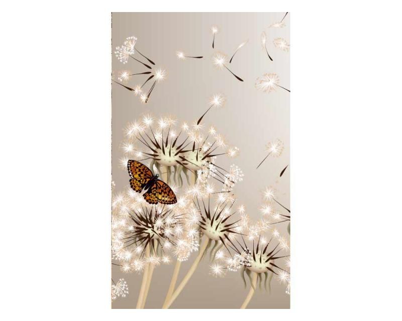 Vliesové fototapety na zeď Pampeliška a motýl | MS-2-0148 | 150x250 cm