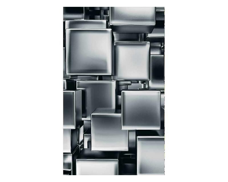 Vliesové fototapety na zeď 3D metalové kostky | MS-2-0285 | 150x250 cm - Fototapety vliesové