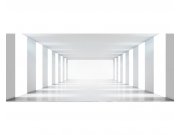 Panoramatické vliesové fototapety na zeď 3D bílá chodba | MP-2-0036 | 375x150 cm Fototapety vliesové