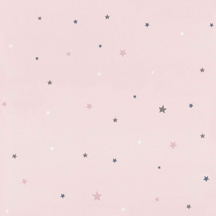 Papírová růžová tapeta barevné hvězdičky Bambino 245233