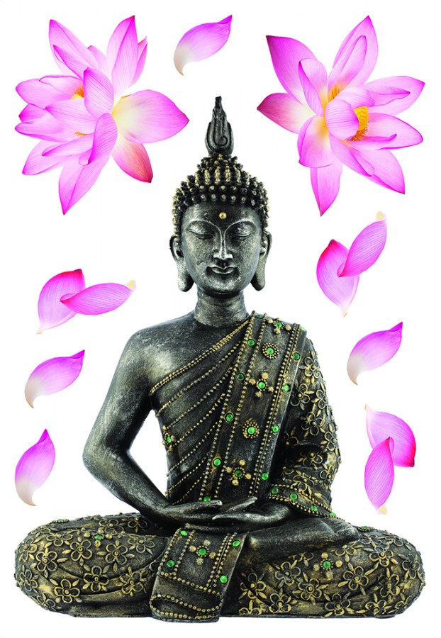 Samolepicí dekorace Budha SM-3447, rozměry 42,5 x 65 cm - Samolepící dekorace na zeď