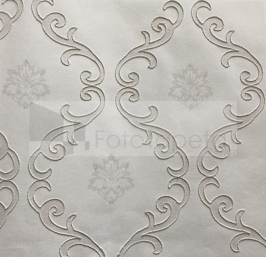 Luxusní tapeta Clara krémová vyšívaný ornament 6603 - Tapety Brilliant