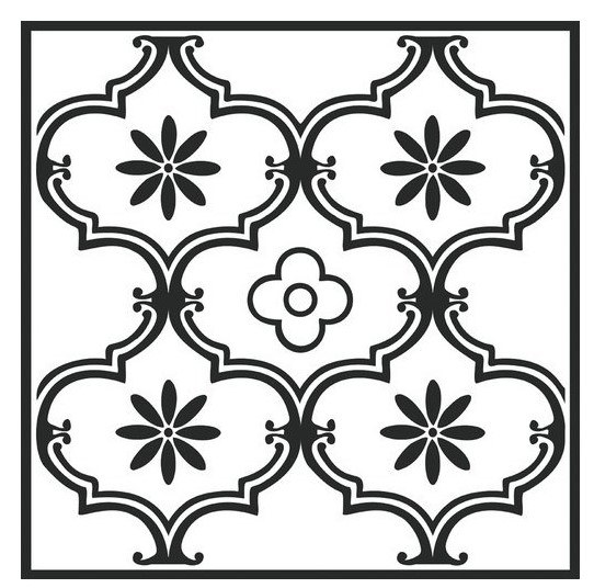 Samolepicí pvc dlažba černobílé ornamenty 2745052 - Samolepící dlažba