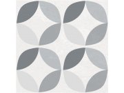 Samolepicí pvc dlažba šedobílý ornament 2745056 | 30,4×30,4 cm Samolepící dlažba