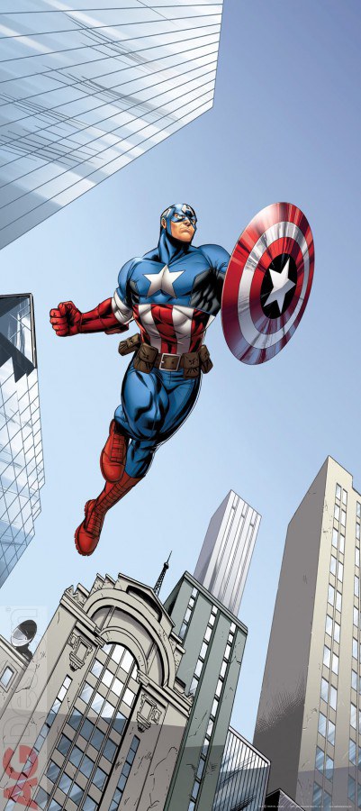 Vliesová fototapeta Captain America FTDNV-5454 | 90x202 cm - Fototapety pro děti