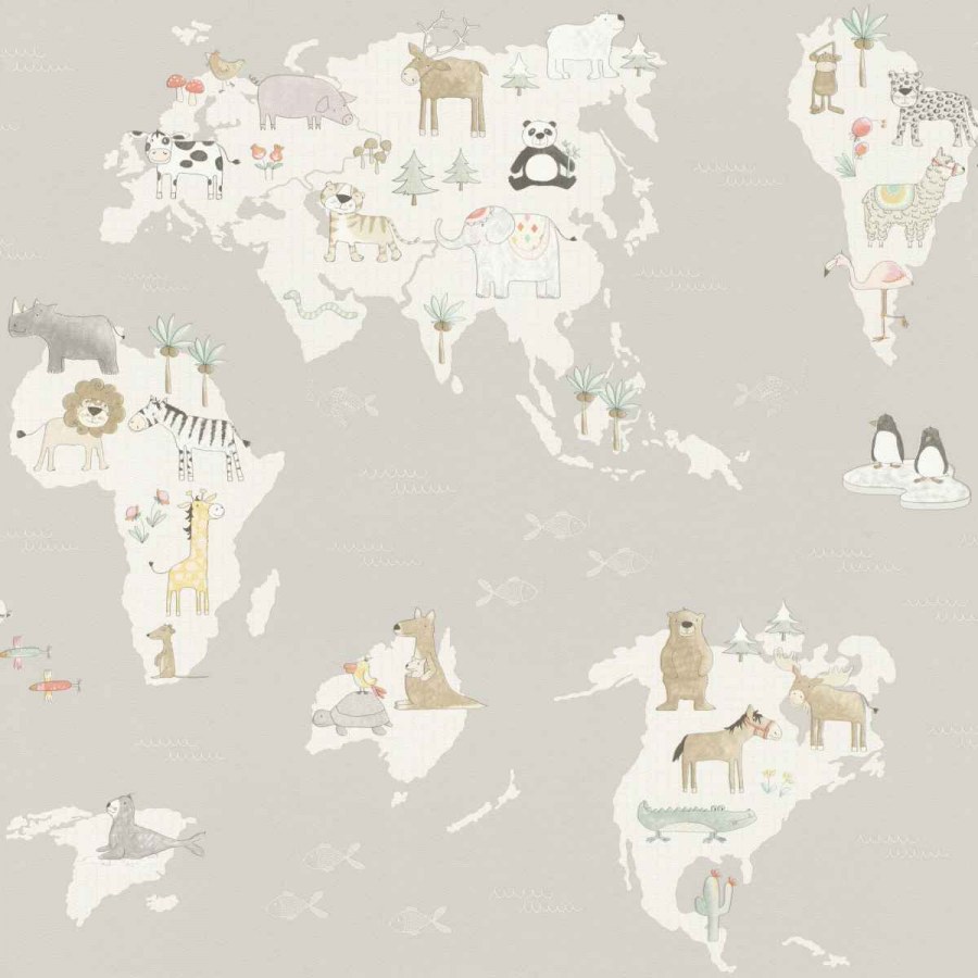 Dětská papírová tapeta mapa světa Aldora III 210927 | Lepidlo zdarma
