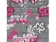 Šedá papírová tapeta graffity Aldora III 237818 | Lepidlo zdarma Tapety Rasch - Tapety Aldora