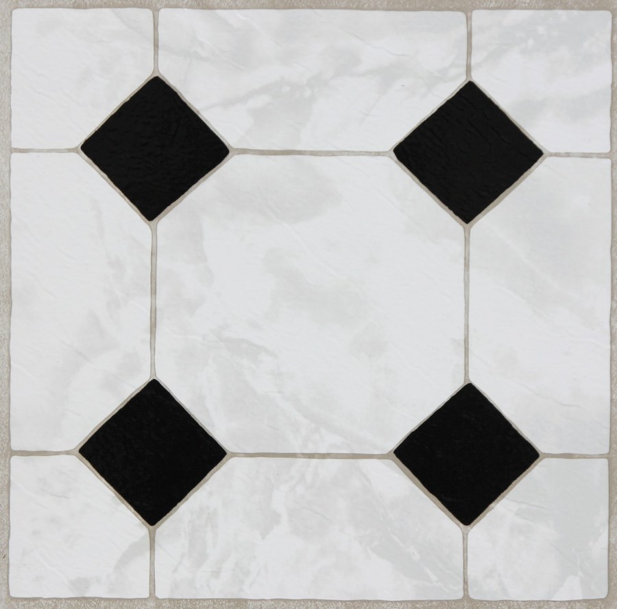 Samolepicí podlahové pvc čtverce mramorový ornament světlý 2745046