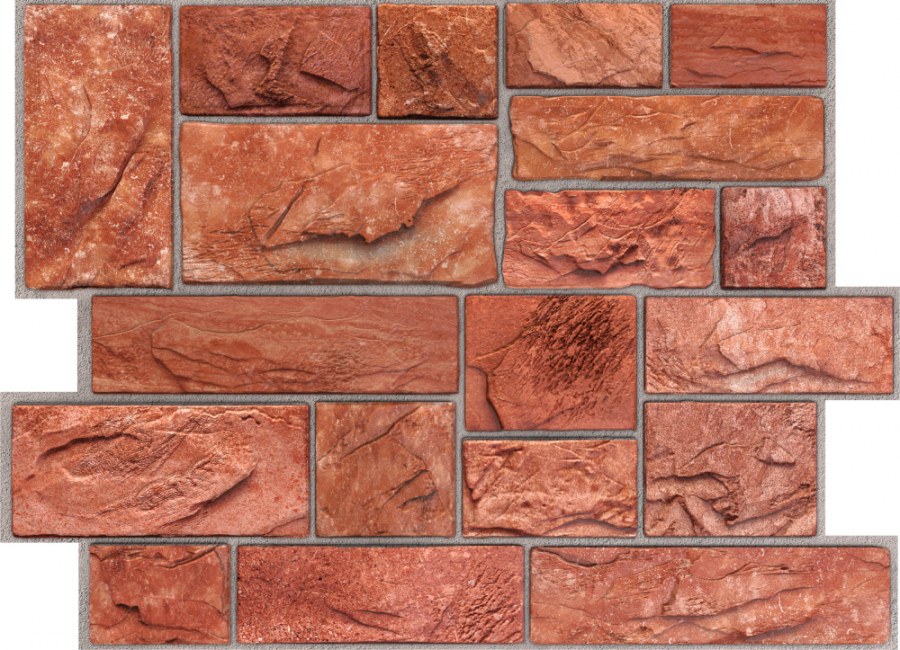 3D obkladový PVC panel pískovec tmavě červený DP0002