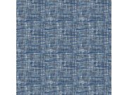Modrá vliesová tapeta imitace hrubé tkaniny FT221250 | Lepidlo zdarma