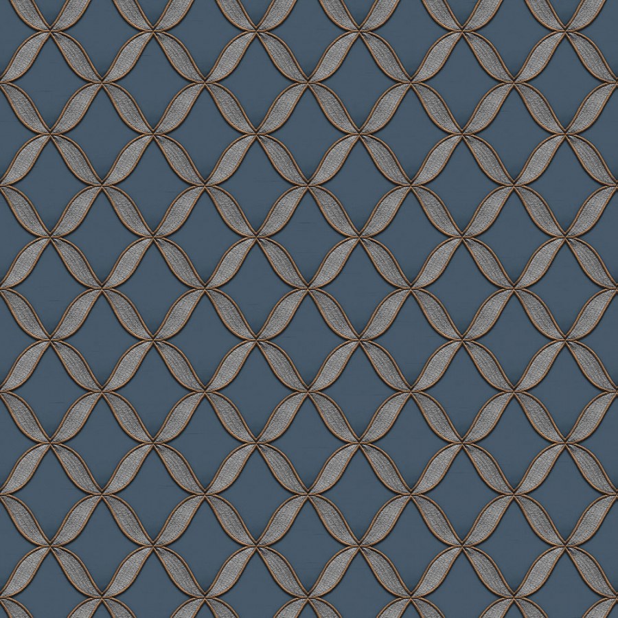 Luxusní modrá vliesová tapeta s látkovou texturou FT221227 | Lepidlo zdarma - Tapety Fabric Touch