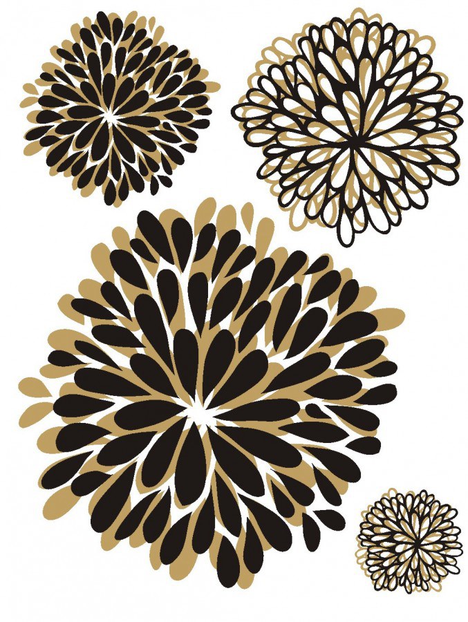 Samolepící dekorace na zeď - Samolepka na zeď Abstract peony semiš FL-0481, 85x65 cm Samolepka na zeď Abstract peony semiš FL-0481, 85x65 cm - Samolepící dekorace na zeď