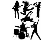 Samolepka na zeď Rock n roll semiš FL-1014, 85x65 cm Samolepící dekorace na zeď