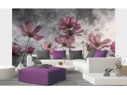 Vliesová fototapeta na zeď Abstrakt fialové květy | Lepidlo zdarma