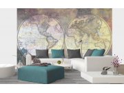 Vliesová fototapeta abstraktní mapa světa globus | Lepidlo zdarma